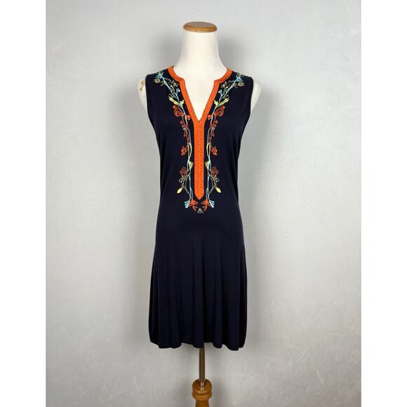 Christian Lacroix Dresses & Skirts - Christian Lacroix Bazar Floral Embroidered Dress M Blue Sleeveless Designer Y2K